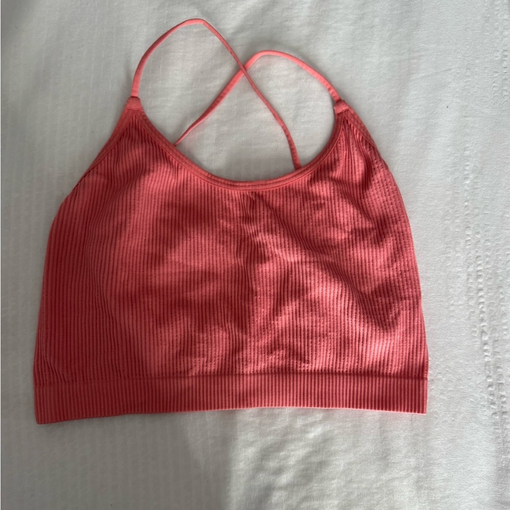 pink tank top with cross back